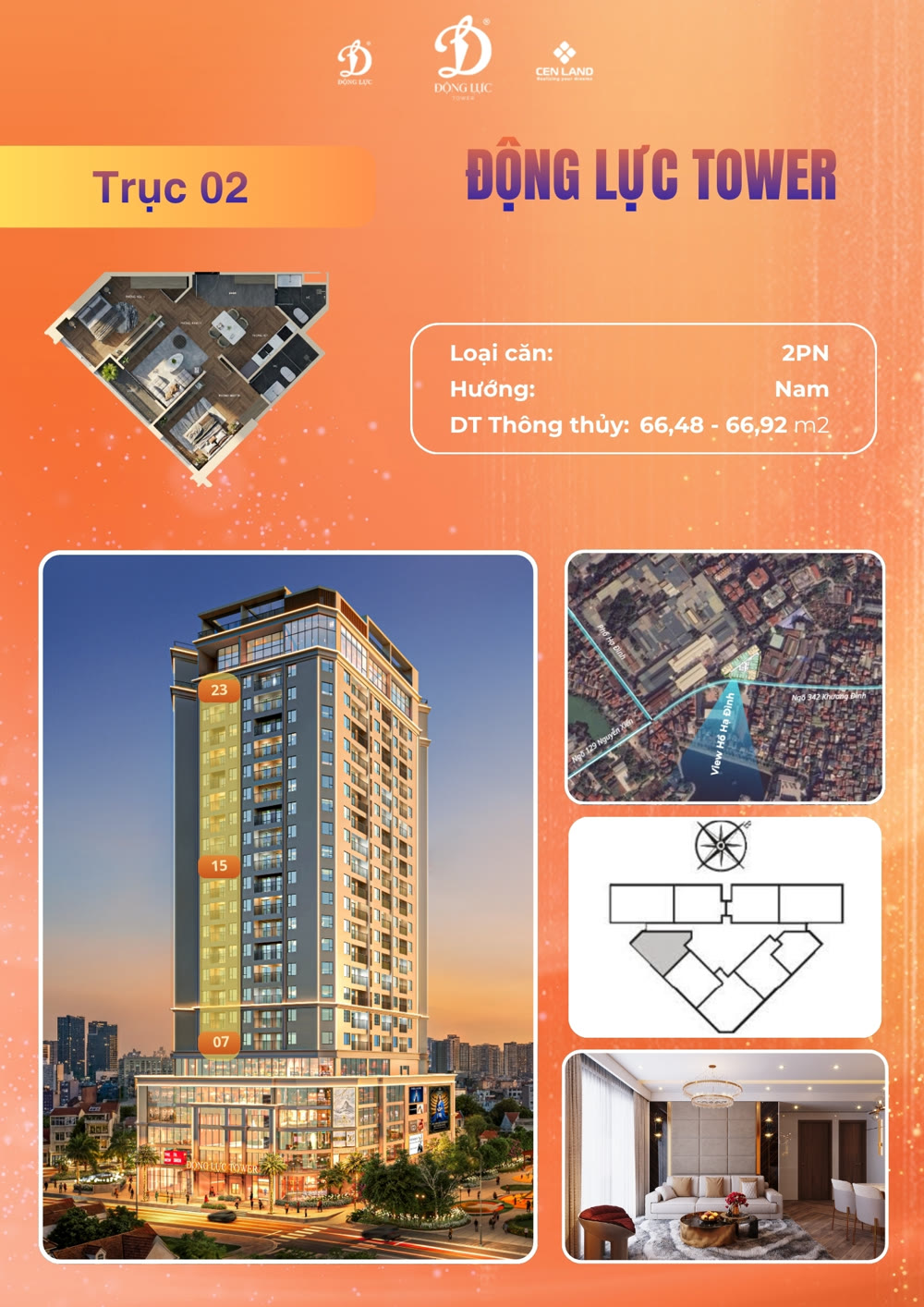 Stack 02 layout, 2BR, faces South