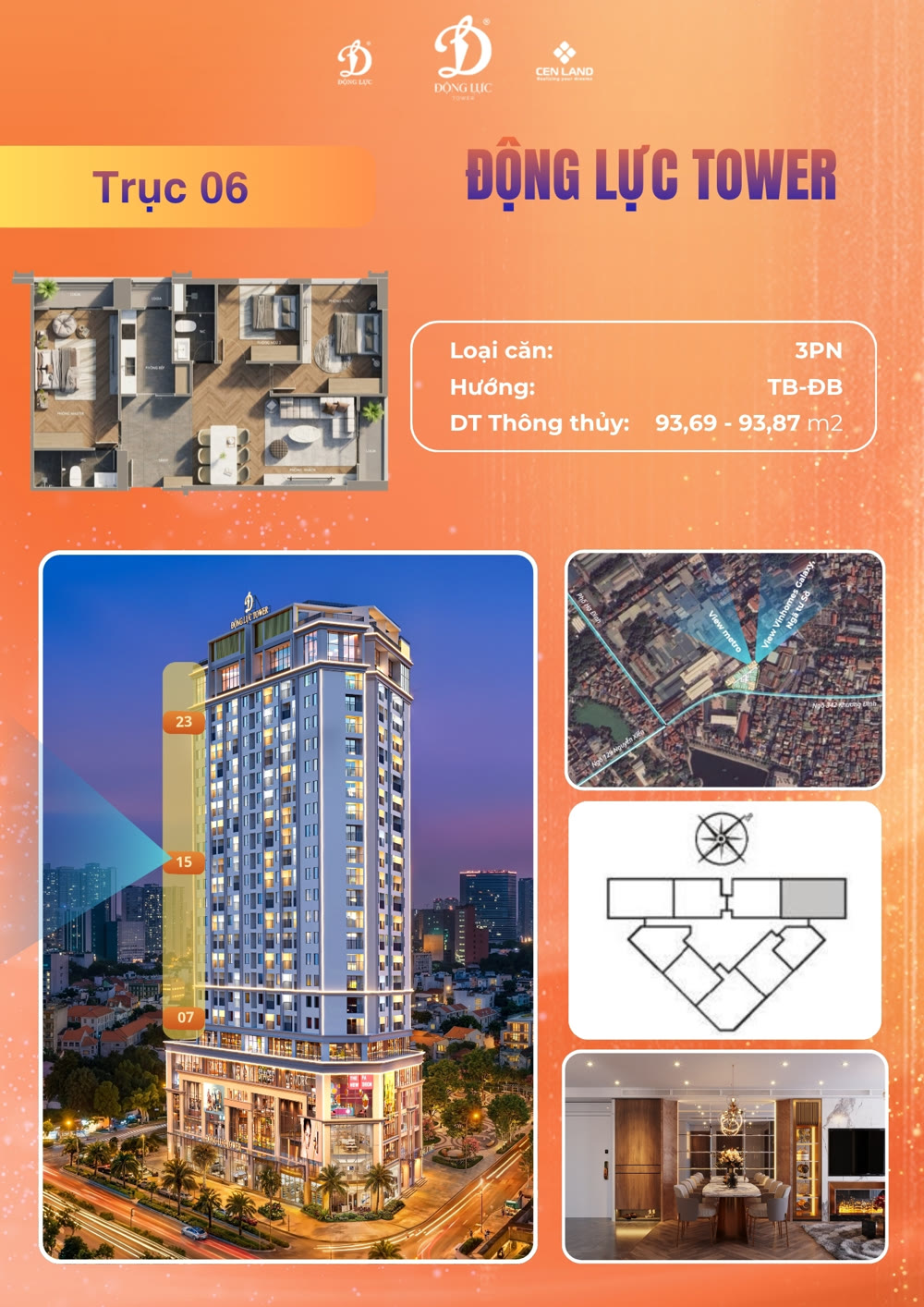 Stack 06 layout, 3BR, faces Northwest – Northeast