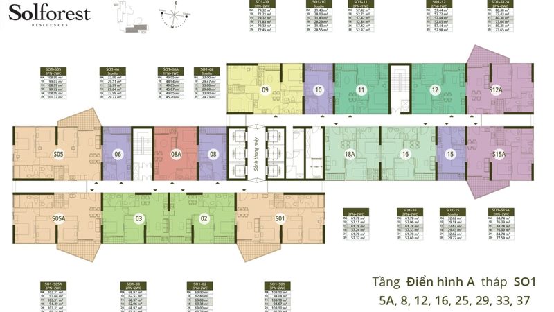 Typical floor plan, Sol Forest