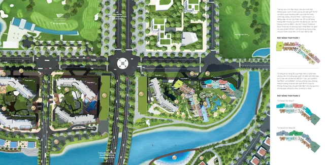 Mặt bằng Aqua Bay: Mặt bằng tổng thể Park 1–2
