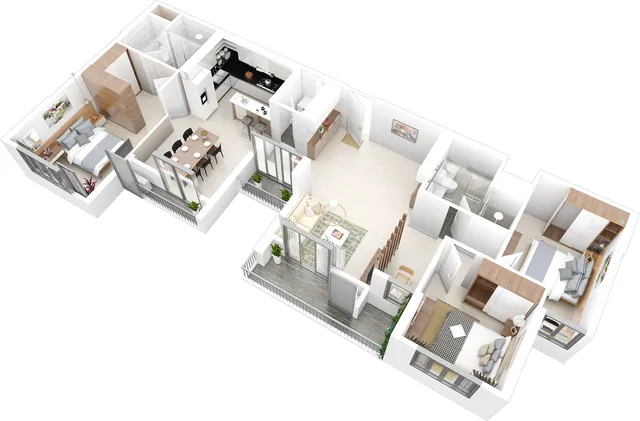 Mặt bằng Aqua Bay: Căn Aqua 105 m² · 3PN