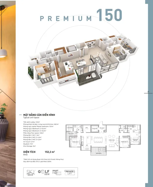 Mặt bằng Aqua Bay: Park Premium · căn 150 m²