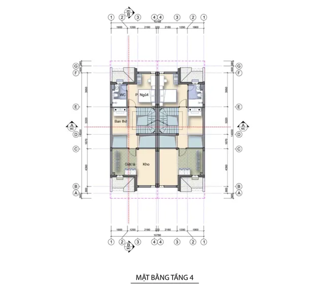 Mặt bằng Làng Hà Lan: Nhà phố TM · tầng 4