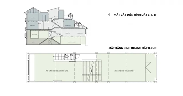Mặt bằng Phố Trúc: Shophouse dãy B, C, D