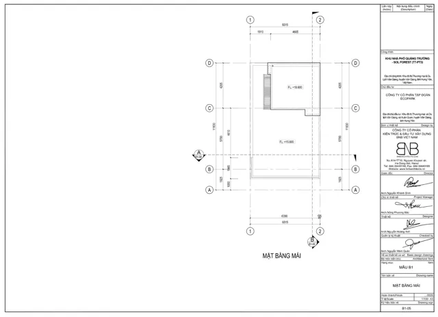 Mặt bằng Rừng Thông: Mẫu B1 · tầng mái