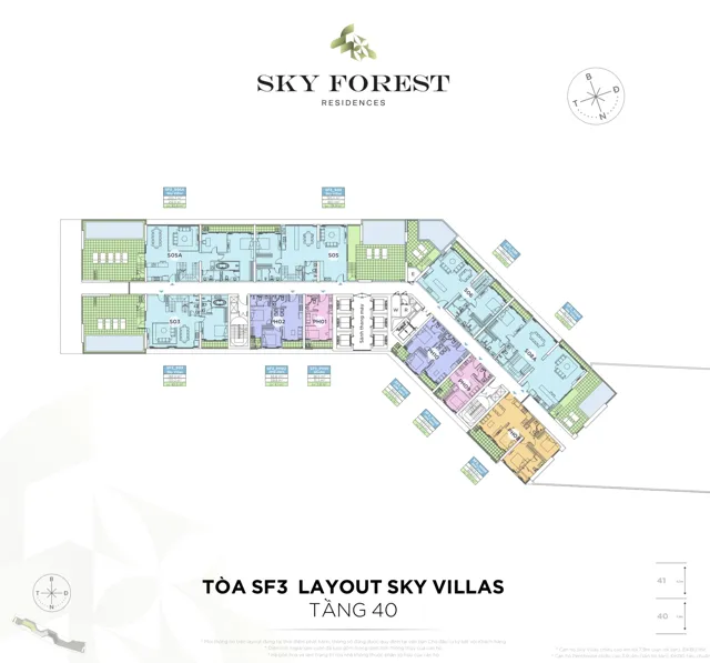 Mặt bằng Sky Forest: Sky Villas tầng 40 · SF3