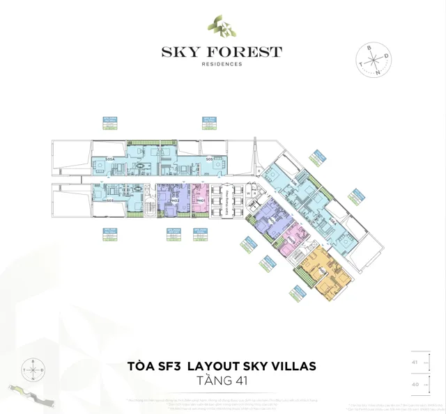 Mặt bằng Sky Forest: Sky Villas tầng 41 · SF3