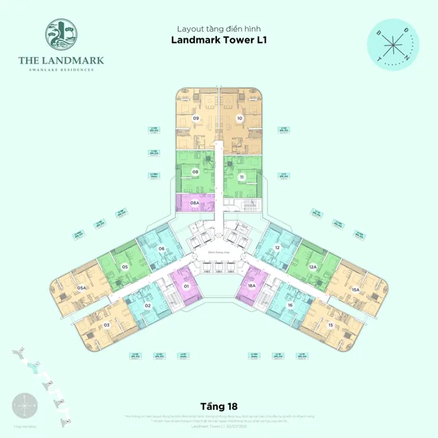 Mặt bằng The Landmark (tháp L1): Tầng 18