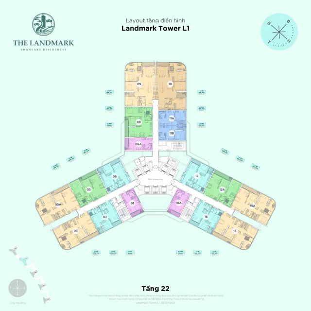 Mặt bằng The Landmark (tháp L1): Tầng 22
