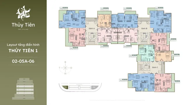 Mặt bằng Thủy Tiên Sky Villas (trung tầng): Thủy Tiên 1 · tầng 2, 05A, 6