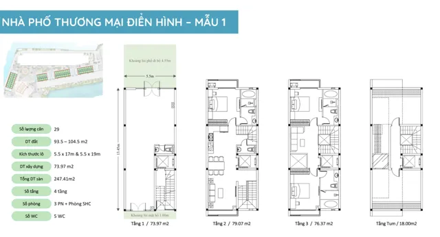 Mặt bằng Nhà phố Vịnh Đảo (Sky Oasis): Điển hình · mẫu 1