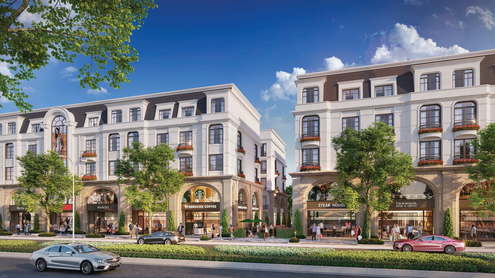 Phối cảnh dãy shophouse Hinode Royal Park